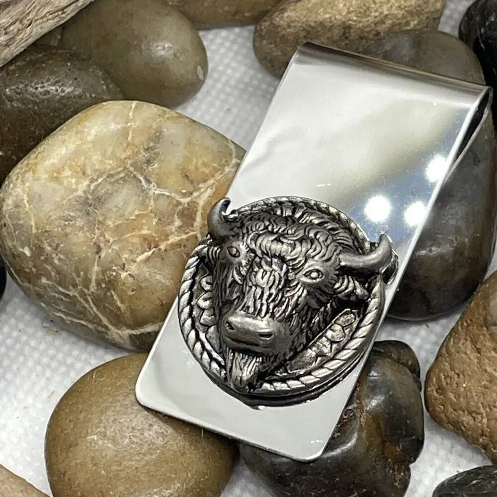 Money Clip Stainless Steel Quality Wedding Party Gift Buffalo Southwest western